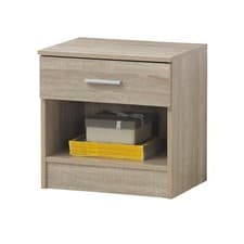 Image of Bedside Table Nightstand Modern Bedroom Furniture Open Storage Table Sonoma Oak