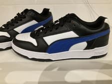 Image of Puma Unisex RBD Game Low Casual Trainers Puma Black / White/ blue Uk 5 teens new