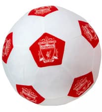 Image of Liverpool FC Football Shaped Cushion White/Red Sports Retro Cushion 25cm x 25cm