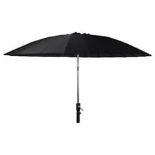 Image of Outdoor Garden Black Parasol Metal Umbrella Sunshade Patio Furniture Canopy