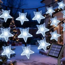 Image of Qoosea Solar Star String Lights 14M, 120 LED Outdoor Solar Powered Waterproof F