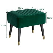 Image of Modern Velvet Armchair with Footstool and Lumbar Pillow Wing Back Accent Chair