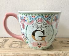 Image of Cath Kidston Alphabet Lillies Posey Mug Monogram Fine China 400ml Letter G