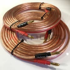 Image of 2 X 2M PAIR 4.0MM THICK TERMINATED SPEAKER CABLES. QUALITY OFC CCA SPEAKER WIRE!