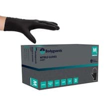 Image of Black Nitrile Gloves Disposable Powder Free Latex Small Medium Large XL, 100 200