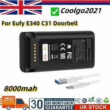 Image of 🔥8000mAh Battery for Eufy E340 C31 Doorbell - USB-C Fast Charging Quick Release