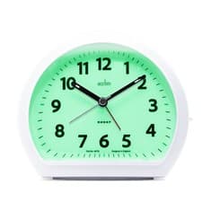 Image of Acctim Colm Smartlite Non-Ticking Sweep Alarm Clock, White, Analogue Display