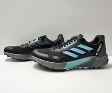 Image of Adidas Terrex Agravic Flow 2 Black Blue Trail Hiking Women Shoes Sz 10.5 H03189