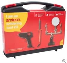 Image of Amtech: Soldering Tool Kit - Includes a Soldering Iron, Glue Gun & Storage Case!