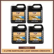Image of Bartoline Creocote Oil Based Timber Treatment Light Brown Creosote 4L X 4 P ACK