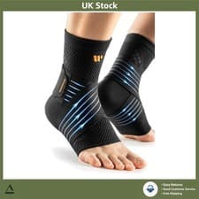 Image of Elite Ankle Brace Compression Sleeve Support Wide Silky Straps L 1 Pair