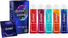 Image of Durex Extended Pleasure 12 + Your Choice of Lube! Play Sex Gel Feel Warming