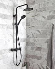 Image of Niagra Equate Matt Black Round Thermostatic Shower System