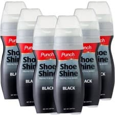 Image of 6 x Punch Shoe Shine Black Protects & Shine Polish 75ml
