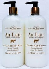 Image of 2 X Scottish Fine Soaps Au Lait ALMOND Cream Hand Wash Soap 500mL