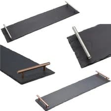 Image of Artesa Serving Platter Slate 60x15cm - Silver OR Copper Handle