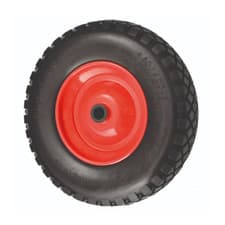 Image of Premium 400mm Pneumatic Puncture Proof Wheel Red Metal Centre Wheelbarrow UK