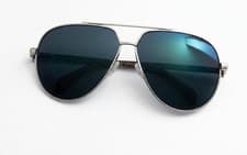 Image of Alexander McQueen Sunglasses AM0018S 008 Silver Frame Green Lens 63-11-130