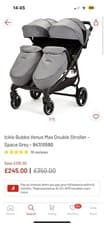 Image of Ickle Bubba Venus Max Double Stroller - Space Grey