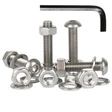Image of M2 M2.5 M3 M4 Socket Button Head Screws A2 Stainless Steel + Nuts Washers & KEY