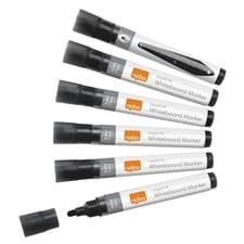 Image of Nobo Liquid Ink Whiteboard Pens Bullet Tip 10 Pack Black 1915377