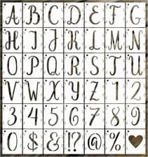 Image of 42PCS Alphabet Stencils Large Letter Stencils 4 Inch Letter and Number Stencil