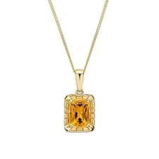 Image of Natural Solitaire Citrine Pendant 9ct Yellow Gold 375 Hallmarked British Made