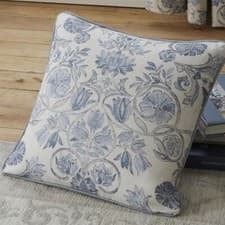 Image of Averie Pencil Pleat Curtains with Tie Backs 100% Cotton By Dreams & Drapes Blue