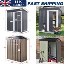 Image of 5 x 3ft Garden Shed Galvanised Metal Shed Outdoor Storage Tool Small House