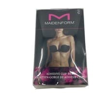 Image of Maidenform Bra Womens C Cup Black Adhesive Clip Strapless Backless Low Cut