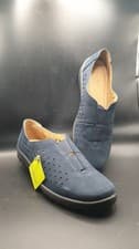 Image of Hotter Womens Slip On Shoes Navy Nubuck Size 5.5 Brand New With Tags And Box