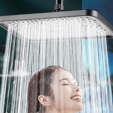 Image of Ceiling Mount Shower Head ABS Material Chrome Finish Easy Installation