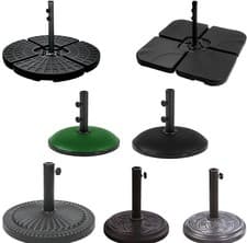 Image of Large Umbrella Parasol Base Stand Square Round Patio Plastic Concrete Weight