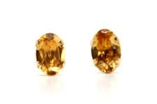 Image of 9ct Gold Citrine Studs Oval earrings Gift Boxed Made in UK