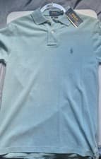 Image of Polo Ralph Lauren Polo Shirt Small Blue Custom Fit BNWT Short Sleeve