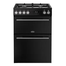 Image of Belling Vision 60cm Dual Fuel Range Cooker - Black & Silver Steel 444412048