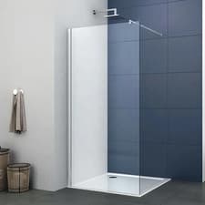 Image of Walk In Enclosure Shower Screen or Flipper Wet Room 8mm Easy Clean Glass Chrome