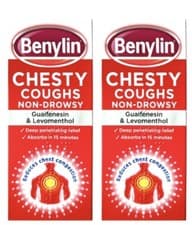 Image of Benylin Chesty Coughs Non-drowsy, Guaifenesin & Levomenthol - 2 pack x 150ml