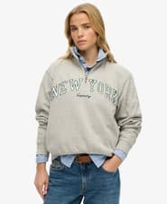 Image of Superdry Womens Athletic Essentials Applique Half Zip Sweatshirt