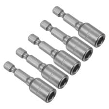 Image of 5 Pcs 7mm Nut Driver Bit Quick-Change 1/4" Hex Shank 1.89" Length