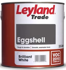 Image of Leyland Trade Eggshell in Brilliant White 2.5L - Solvent Based