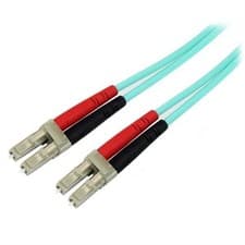 Image of StarTech 5m (16.4ft) LC/UPC to LC/UPC OM3 Multimode Fiber Optic Cable Full Du...