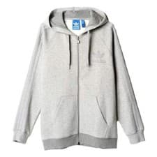 Image of Adidas Mens Medium Grey Heather SPO Full Zip Hoodie Hoody
