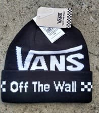 Image of New VANS BLACK 'OFF THE WALL' Super Comfy Cuff BEANIE - OSFA - UNISEX Tags V75