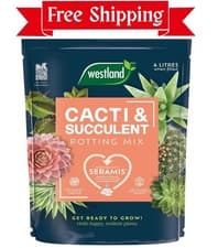 Image of Westland Cacti & Succulent Potting Compost Mix Enriched with Seramis 4L UK