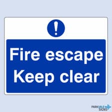 Image of Fire Escape Keep Clear Safety Sign
