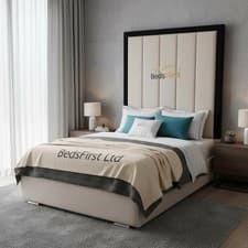 Image of BROMLEY BEDSTEAD BED FRAME SINGLE DOUBLE KING SUPER KING FABRIC VELVET LEATHER