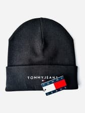 Image of Tommy Jeans Beanie Hat Black | Logo Cuff Knit | Men | One size | BNWT | RRP £35