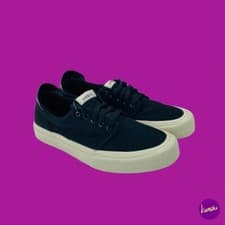 Image of STRAYE Fairfax Skate Trainers, "Trust None" Reverse Flap , Black, UK 7/EU 41