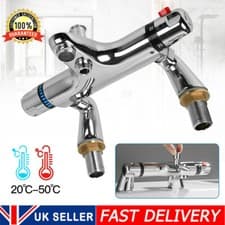 Image of Chrome Bathroom Thermostatic Bath Shower Mixer Taps Deck Mounted Valve Bar Tap